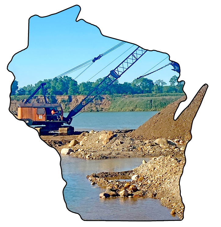 Wisconsin Long Reach Dragline Service, WI Gravel and Sand Dredging, Green bay WI Dragline Operation Add On, Wisconsin Lattice Boom Cranes Dragline Services, WI Value Added Service Dredging, Dragline, Indianapolis Sand, Gravel, Appleton Dragline Services, 